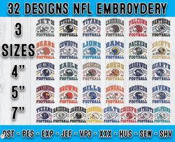 All Team NFL Football Logo Embroidery Bundle, Bundle NFL Logo Embroidery 35