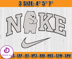 Nike X Baby Ice Bear Embroidery, Nike Cartoon Embroidery, Embroidery pattern