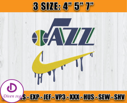 Utah Jazz Embroidery Design, Basketball Nike Embroidery Machine Design