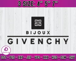 Bijoux Givenchy embroidery, logo fashion embroidery, logo fashion