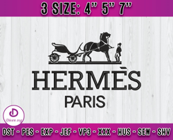 Hermes Logo embroidery, logo fashion emboridery, embroidery file