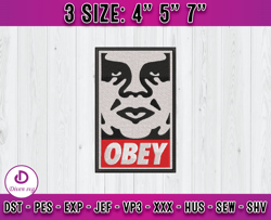 Obey embroidery, logo fashion embroidery, embroidery machine