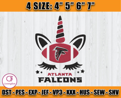 Atlanta Falcons Embroidery, Unicorn Embroidery, NFL Machine Embroidery Digital, 4 sizes Machine Emb Files -25-Cunningham