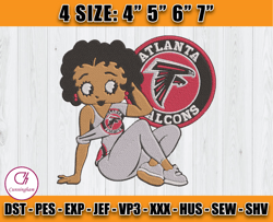 Atlanta Falcons Embroidery, Betty Boop Embroidery, NFL Machine Embroidery Digital, 4 sizes Machine Emb Files -29-Cunning