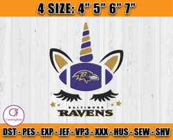 Ravens Embroidery, Unicorn Embroidery, NFL Machine Embroidery Digital, 4 sizes Machine Emb Files -23 - Cunningham