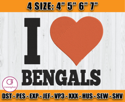 I love Bengals Embroidery, Embroidery NFL, Logo Bengals, Sport Embroidery File, D5 - Cunningham