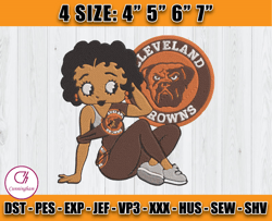 Browns Betty Boop Embroidery Design, Cleveland Browns Embroidery, Betty Boop Embroidery, NFL embroidery design, D10- Cun