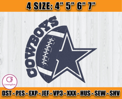 Cowboys Ball And Star Embroidery, Dallas Cowboys Embroidery, Football Embroidery, Machine Enbroidery, D19 - Cunningham