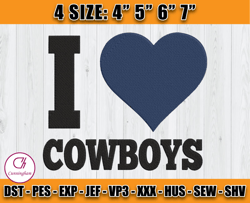I Love Cowboys Embroidery Design, Dallas Embroidery, Sport Embroidery, Football Embroidery Design, D21 - Cunningham