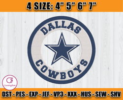 Dallas Cowboys Logo Embroidery, Logo NFL Embroidery, NFL sport, Embroidery Design files, D29 - Cunningham