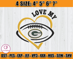 Love My Packer Embroidery Design, Green Bay Packers Embroidery, Packers Logo, Sport Embroidery, D15- Cunningham