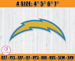 Los Angeles Chargers Logo Embroidery, Chargers Embroidery File, Football Team Embroidery Design