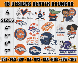 Denver Broncos Football Logo Embroidery Bundle, Bundle NFL Logo Embroidery 10