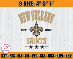 New Orleans Saints Football Embroidery Design, Brand Embroidery, NFL Embroidery File, Logo Shirt 10