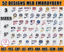 Bundle 52 Design MLB embroidery, embroidery file, embroidery applique
