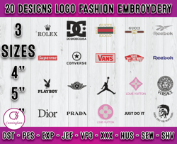 Bundle 20 Designs Logo Fashion Embroidery, machine embroidery patterns 04
