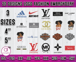 Bundle 20 Designs Logo Fashion Embroidery, machine embroidery patterns 06