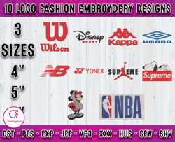 Bundle 10 Designs Logo Fashion Embroidery, applique embroidery designs 10