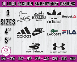 Bundle 10 Designs Logo Fashion Embroidery, machine embroidery patterns 14