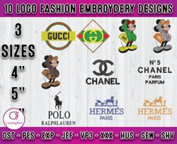 Bundle 10 Designs Logo Fashion Embroidery, machine embroidery patterns 18