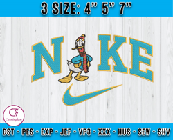 nike x cute donal embroidery, donald duck embroidery, machine embroidery applique design