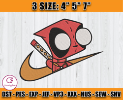 nike deadpool embroidery, character cartoon embroidery, applique embroidery designs