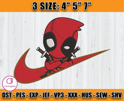 Nike Deadpool Embroidery, Deadpool Embroidery, Embroidery Machine file