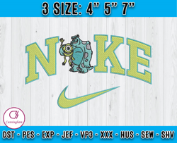 Wazowski and Sulley Embroidery, Monster INC Embroidery, Disney Nike Embroidery