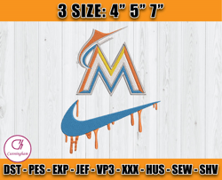 Miami Marlins Embroidery, Nike MLB Embroidery, embroidery pattern