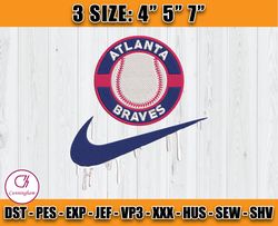 Atlanta Braves Embroidery, MLB Nike Embroidery, embroidery file