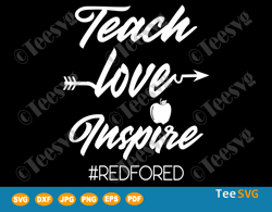 Teach Love Inspire SVG Apple Red For Ed Shirts