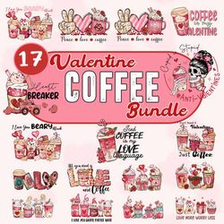 Coffee Valentine's Day 17 PNG Bundle