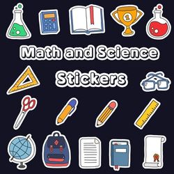 Math and Science Stickers for Students - 16 Stickers