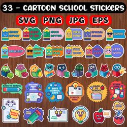 Motivational Reward Stickers Students - Back to School-Pencil-Owls-Reward