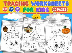 Tracing & Coloring Worksheets for Kids