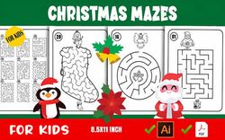 Christmas Mazes Pages for Kids