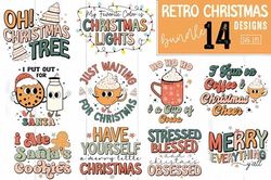Retro Christmas Quote SVG Bundle.design for t-shirt, poster, mug, etc.