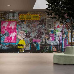 Interactive Graffiti Wallpapers for Engaging Spaces