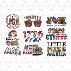 America 1776 Bundle Svg, Independence Day Svg, 4th Of July 1776 Svg, 1776 Y All, Stars Stripes, Little Miss America, God
