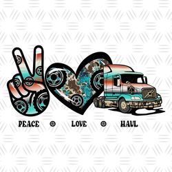 Peace Love Haul Cowhide Png