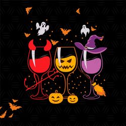 Wine glasses halloween svg, Girl Halloween svg, Pumpkin svg, Halloween, Wine SVG DXF PNG EPS