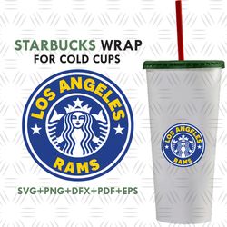 Los Angeles Rams Starbucks Wrap Svg, Sport Svg, Los Angeles Rams Svg, Rams Svg, Nfl Starbucks Svg, Rams Starbucks Wrap,