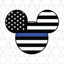 Thin Blue Line American Mickey Mouse SVG