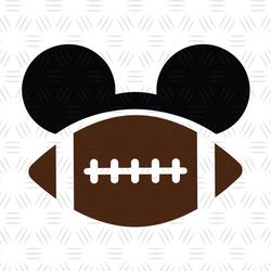 Mickey Mouse Ears Rugby Ball SVG