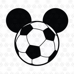 Mickey Mouse Head Football Pattern SVG