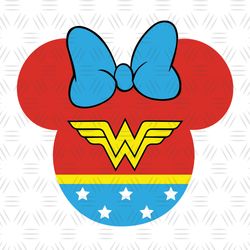 Minnie Mouse Head Wonder Woman SVG