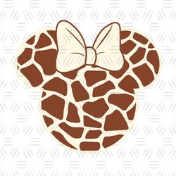Minnie Mouse Giraffe Pattern Head SVG