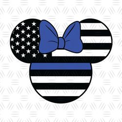 Minnie Mouse Blue Flag Head SVG Cut File