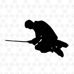Flying Magician Boy Harry Potter Silhouette Vector SVG