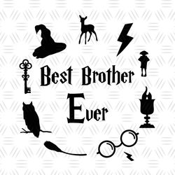 Round Deathly Hallows Symbol Best Brother Ever SVG Cut Files